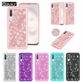 Hybrid Bling Back Case For iPhone xs max xr Samsung A50 A30 A20e LG K40 Stylo5 Moto G7 Z3 Google Pixel 3a Alcatel 7 2018 Diamond Sparkle Shining Glitter Cover Defender for iPhone 8 7 6 6s Dual Layer