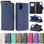 Leather flip cover for iPhone xs max Samsung M30 A70 S10 J6 Note10 Nokia 2.2 3.2 Xiaomi 7A K20 Huawei P Smart Z Y5 Nova5i Sony Xperia 10 LG K40 Q60 PU leather case cover pure dark blue rose gold brown green purple rose red black gray bracket phone case
